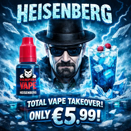 Heisenberg 10ml Vampire Vape e-liquid Ireland – blue aniseed menthol